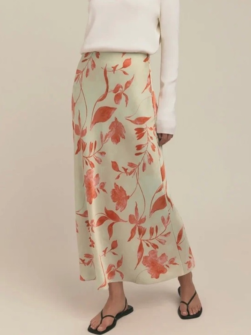 Favorite Daughter Maxi Skirt with Coral Floral Print